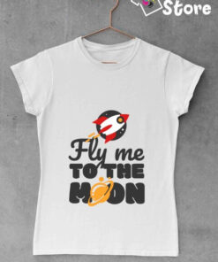 Fly me to the moon - ženska bela majica