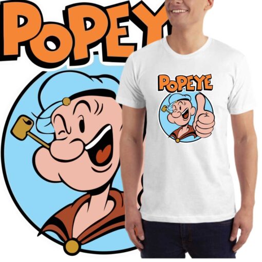 Popeye-OK-muška-bela-majica