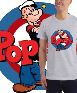 Popeye-logo-muška-siva-majica