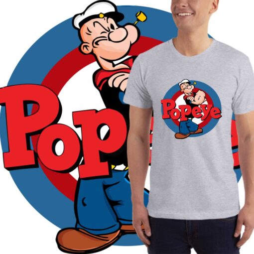 Popeye-logo-muška-siva-majica