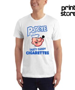 Popeye tasty candy cigarettes muška bela majica