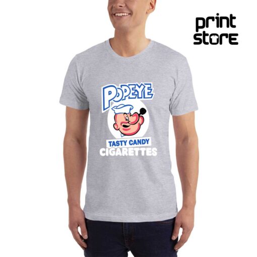 Popeye tasty candy cigarettes muška siva majica