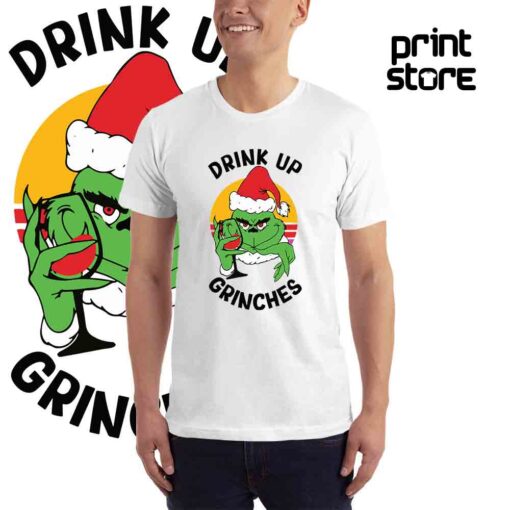 Drink-up-grinches--Muška-bela-majica-kratak-rukav