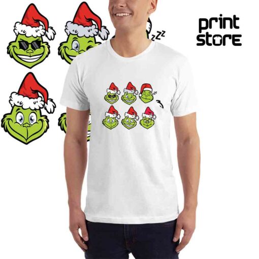 Grinch-heads--Muška-bela-majica-kratak-rukav