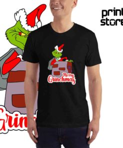 Merry-Grinchmas-(2)-Muška-crna-majica-kratak-rukav