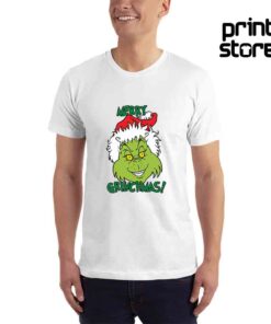 Merry-Grinchmas--Muška-bela-majica-kratak-rukav