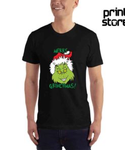 Merry-Grinchmas--Muška-crna-majica-kratak-rukav