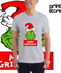 Merry-grinchmas-2-Muška-siva-majica-kratak-rukav