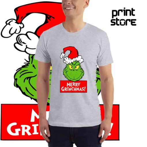 Merry-grinchmas-2-Muška-siva-majica-kratak-rukav