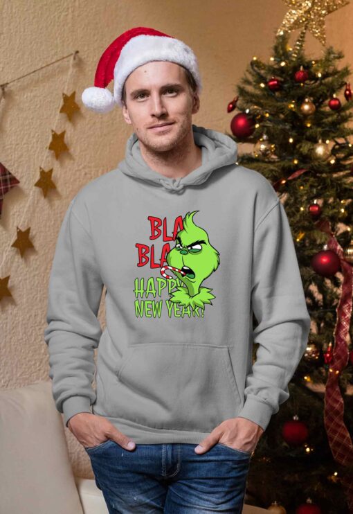 Bla-Bla-happy-new year duks sa kapuljačom Grinch sivi